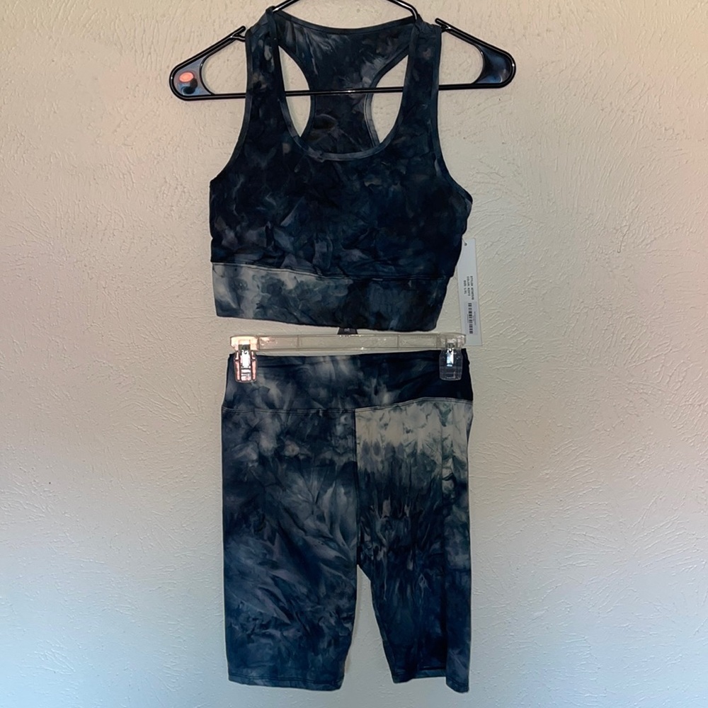 Blue Tie Dye Workout Set